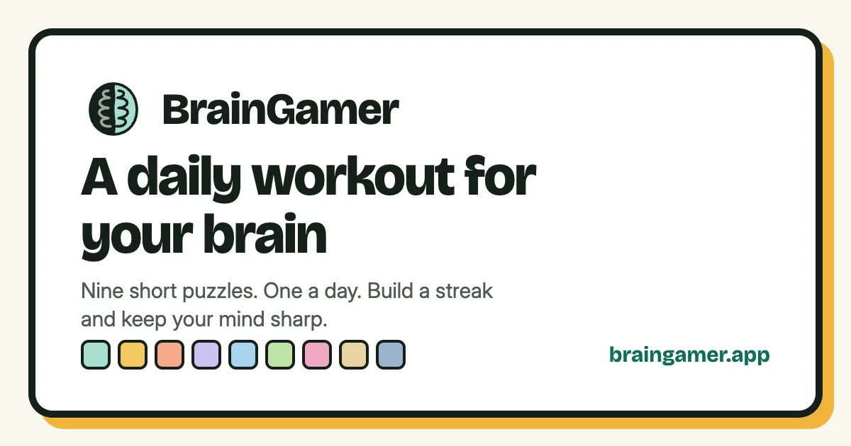 BrainGamer: a daily workout for your brain
